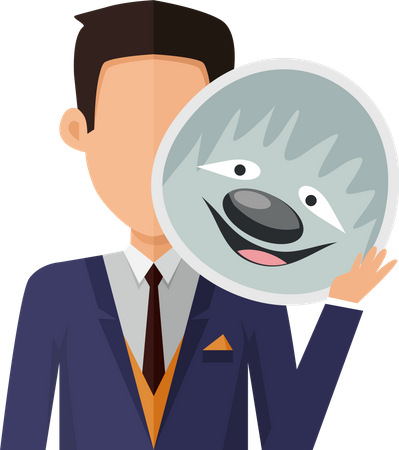 Man with Sloth Mask  Illustration