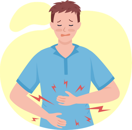 Man with stomachache Illustration