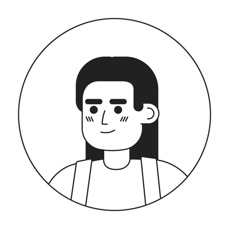 Man with straight long hair  Illustration