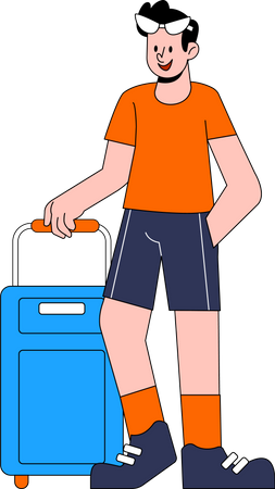 Man with Suitcase  Illustration