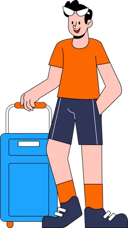 Man with Suitcase  Illustration