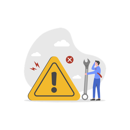 Man with System error  Illustration