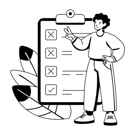 Man with Task Failure list  Illustration
