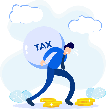 Man with tax burden  Illustration