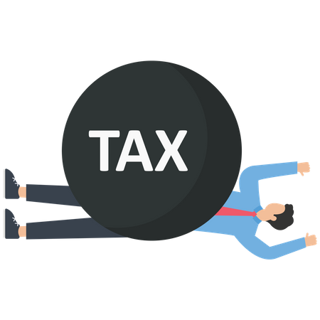 Man with Tax debt  Illustration