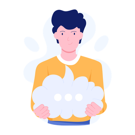 Man with thought bubble  Illustration