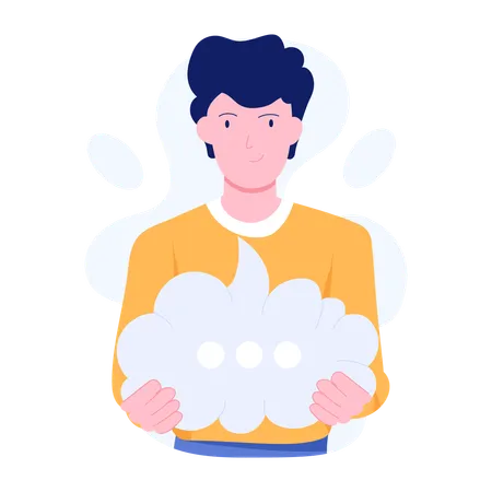 Man with thought bubble  Illustration