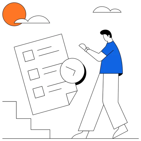 Man with Time management  Illustration