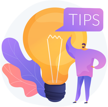 Man with Tips and Creative Ideas  イラスト