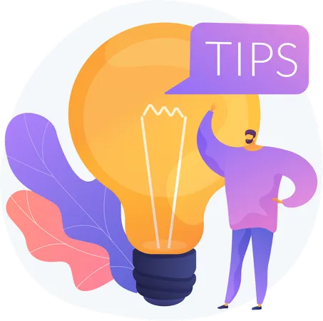 Man with Tips and Creative Ideas  Illustration