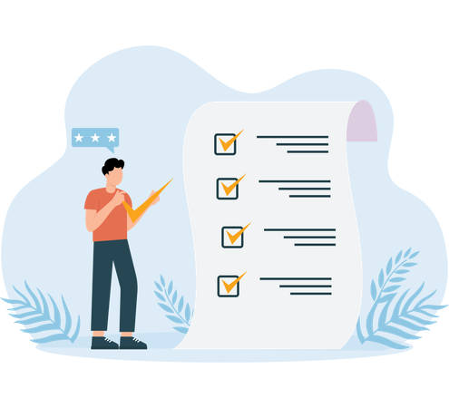 Man with To Do list  Illustration