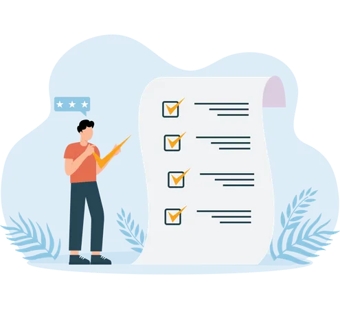 Man with To Do list  Illustration