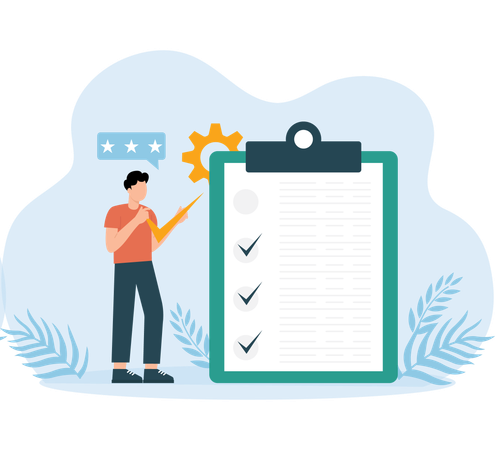 Man with To do list  Illustration