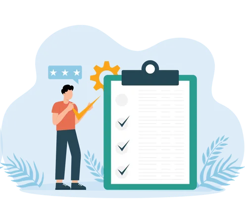 Man with To do list  Illustration