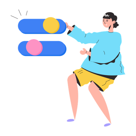 Man with Toggle Buttons  イラスト