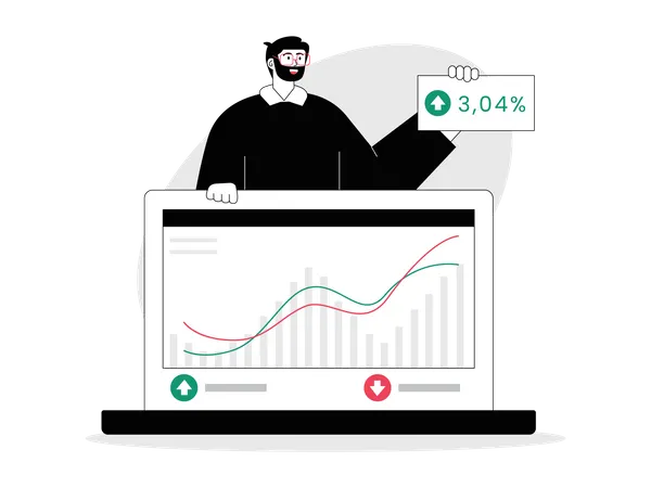 Man with trading profit  Illustration