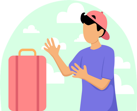 Man with travel bag  Illustration