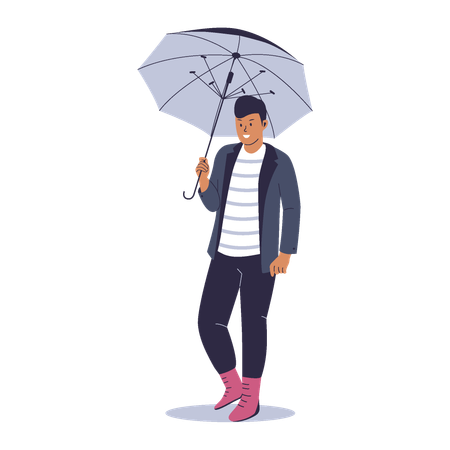 Man with umbrella  일러스트레이션