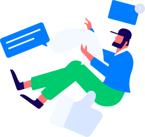 Man with User Rating  Illustration