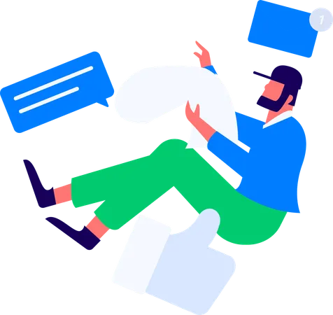 Man with User Rating  Illustration