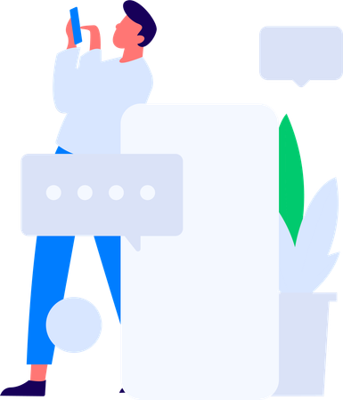Man with User Rating  Illustration