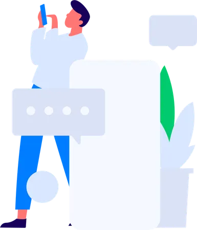 Man with User Rating  Illustration