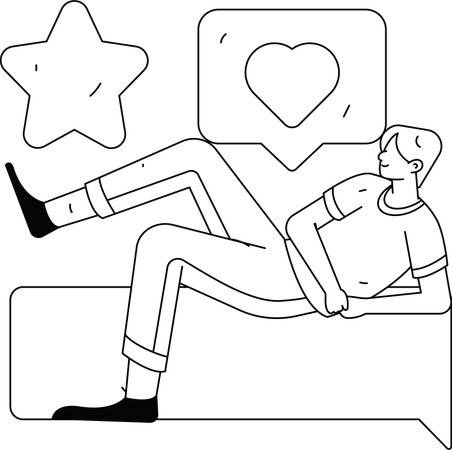 Man with User Rating  Illustration