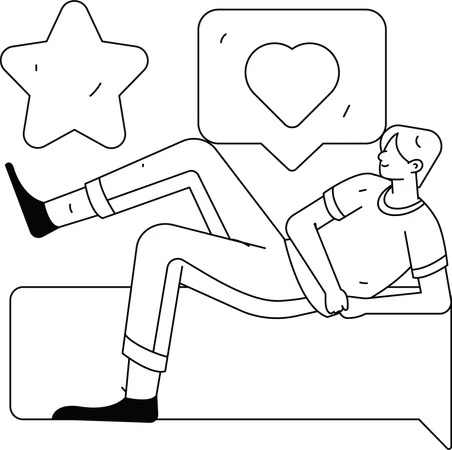 Man with User Rating  Illustration