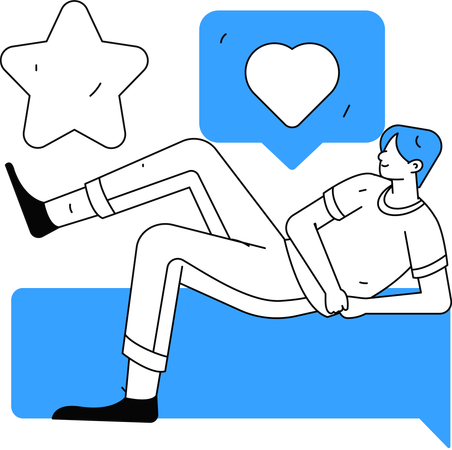 Man with User Rating  Illustration