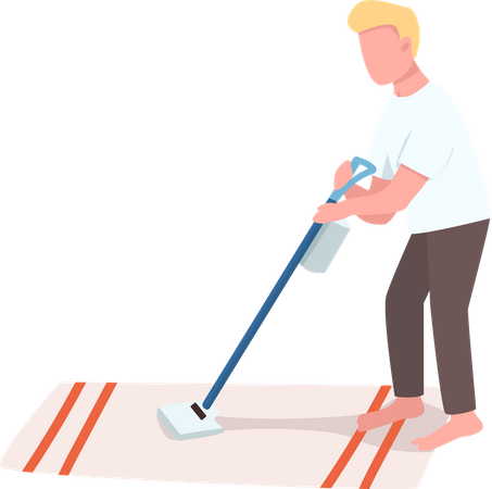 Man with vacuum cleaner Illustration