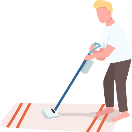Man with vacuum cleaner Illustration