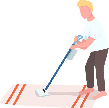 Man with vacuum cleaner  Illustration