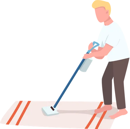 Man with vacuum cleaner  Illustration