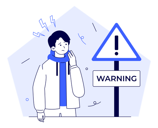 Man With Warning Board  Illustration