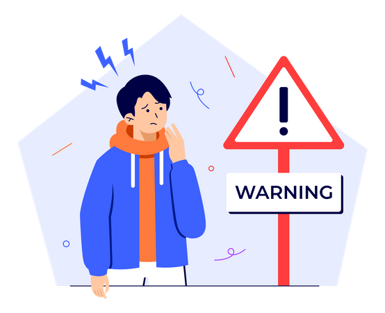 Man with Warning Board  Illustration