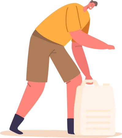 Man With Water Canister  Illustration