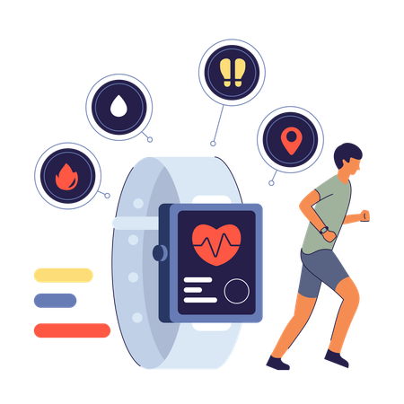 Man with Wearable Technology  Illustration