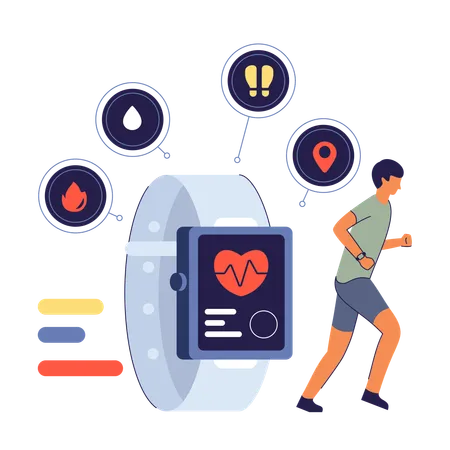 Man with Wearable Technology  Illustration