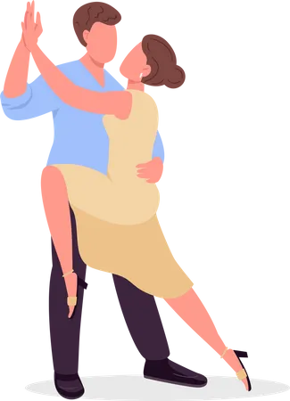 Man with woman practicing latin dance Illustration