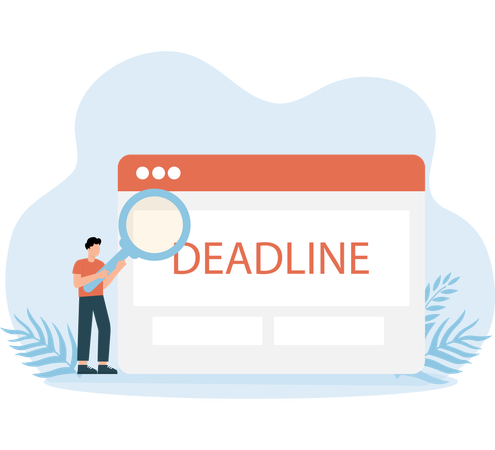 Man with Work Deadline  Illustration