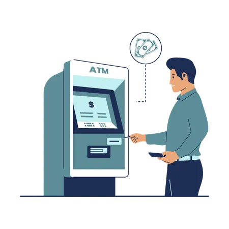 Withdraw Cash Without A Card Illustration