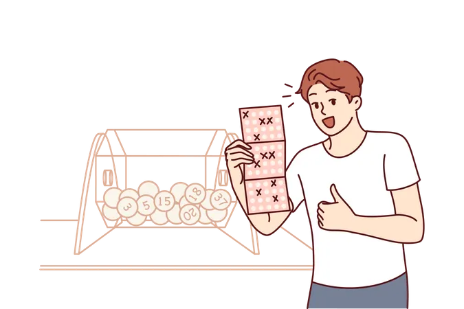 Man won bingo lottery  Illustration