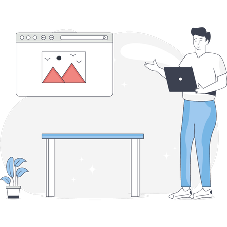 Man Working About Online Trading Platform  Illustration