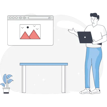 Man Working About Online Trading Platform  Illustration