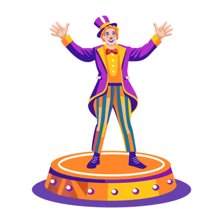 Man working as ringmaster  Illustration