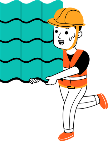 Man working at construction site  Illustration