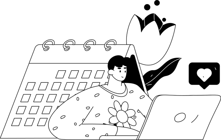 Man working from home  Illustration