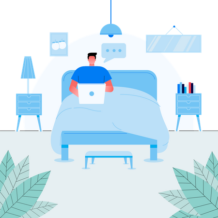 Man working from home  일러스트레이션