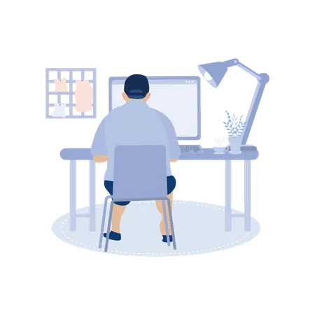 Man Working  Illustration