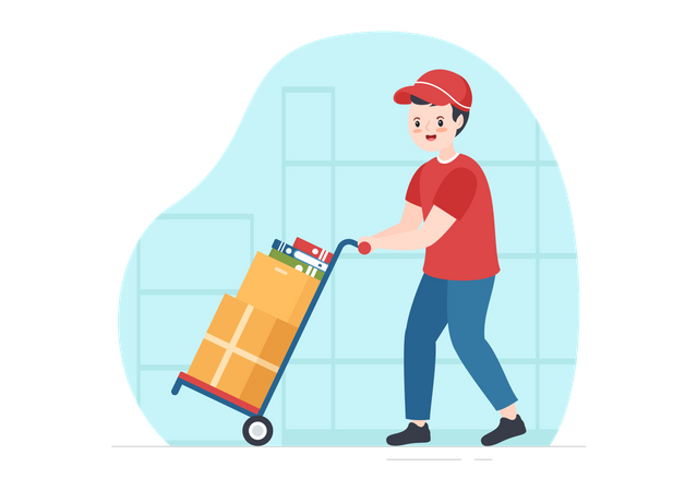 Man working in Self Storage  Illustration